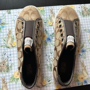 COACH BEV Laceless Monogram Designer Signature Sneakers size 7.5